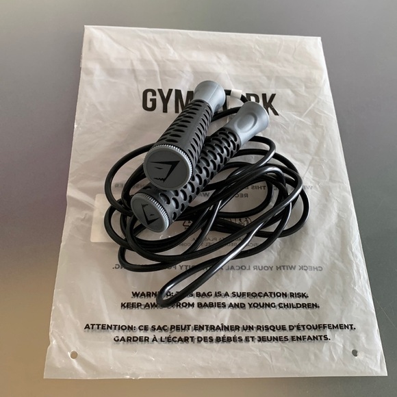 BNWT GYMSHARK Limited Edition Jumping Rope Gym Equipment  Black Grey SOLD OUT - Picture 2 of 5